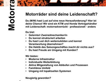 Motorradmechaniker gesucht