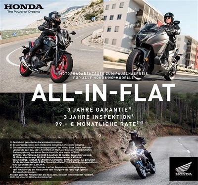 Honda Semmler - ALL-IN-FLAT Bild 1: Honda Semmler - ALL-IN-FLAT