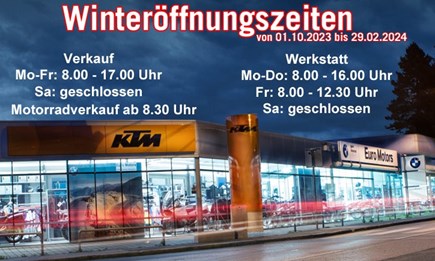 WINTERÖFFNUNGSZEITEN