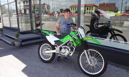 Roll out einer Kawasaki KLX 140