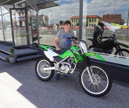 Roll out einer Kawasaki KLX 140