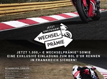 1000.-€ CBR1000RR Fireblade Wechselprämie