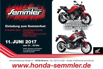 Honda Semmler - Sommerfest am 11. Juni  Bild 1: Honda Semmler - Sommerfest am 11. Juni