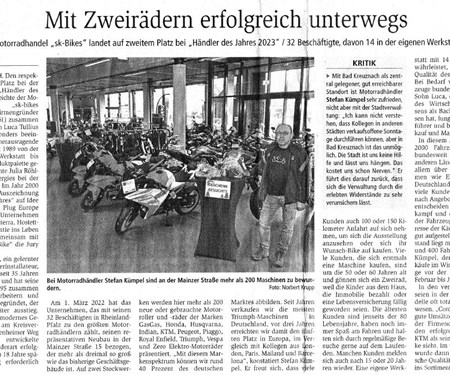 Bericht in der "Allgemeine Zeitung" vom 28.11.2023