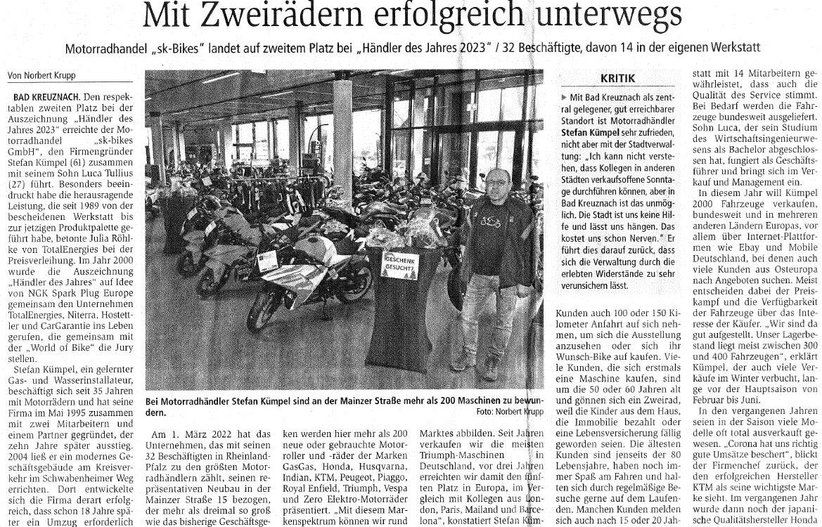 Bericht in der "Allgemeine Zeitung" vom 28.11.2023