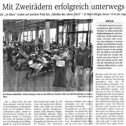 Bericht in der "Allgemeine Zeitung" vom 28.11.2023 Lokalteil "Bad Kreuznach"
