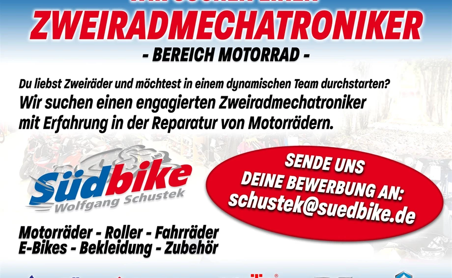Suchen Zweiradmechatroniker  Bild 1: Suchen Zweiradmechatroniker