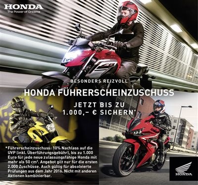 Honda Semmler- Führerschein Aktion ENDET 