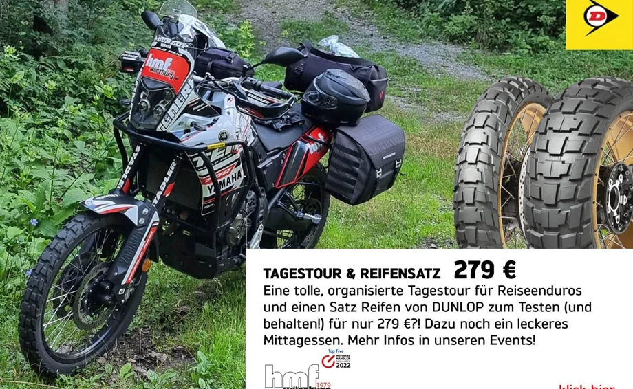 DUNLOP Reifen & Tages"Na"Tour für 279 € Bild 1: DUNLOP Reifen & Tages"Na"Tour für 279 €