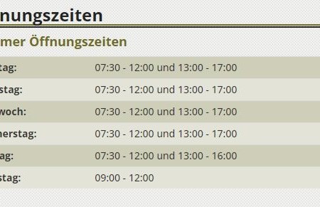Sommer Öffnungszeiten