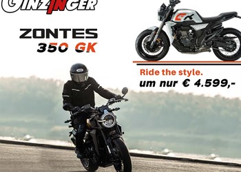 Ginzinger GmbH Zentrale Ried-News: Zontes 350 GK jetzt um nur € 4.599,-