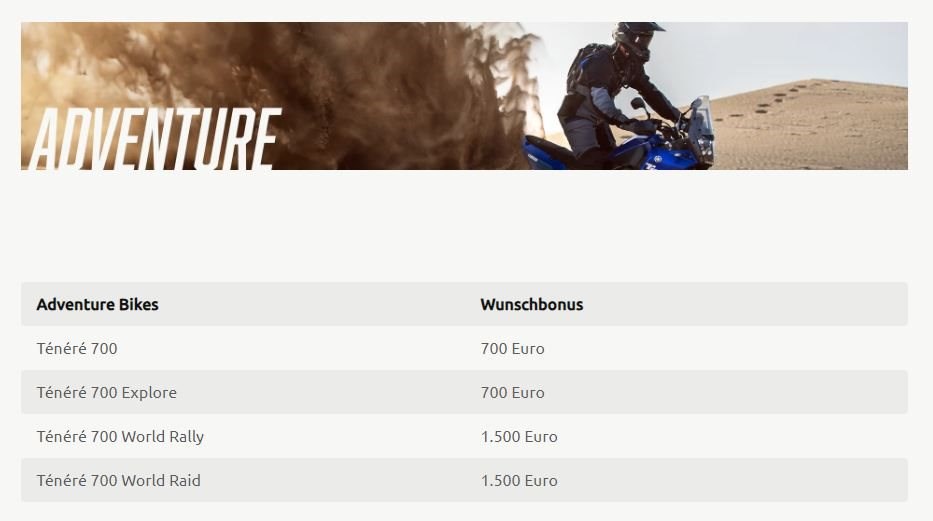 HOL DIR DEIN TRAUMBIKE MIT BIS ZU 1.500 € WUNSCHBONUS