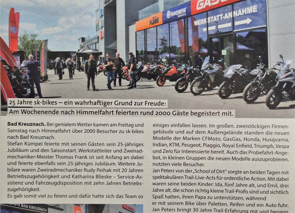 Bericht in der "MotorradSzene"