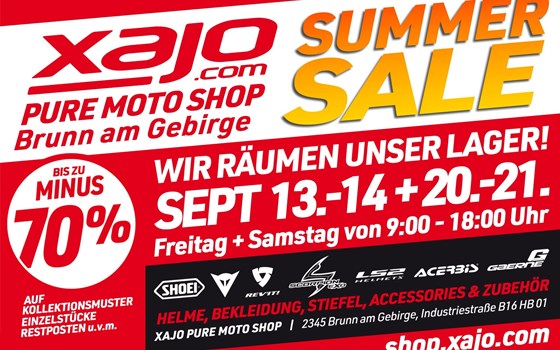 XAJO Lagerabverkauf 13.9.-14.9. und 20.9.-21.9 - Bild 1