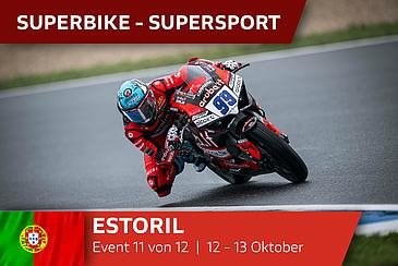 Estoril: Bulega siegt im Superpole-Rennen – P2 im 2. Rennen. Bautista (P3). Rennen 1: Bulega (P2). Bautista von P11 auf P2, stürzt aber.