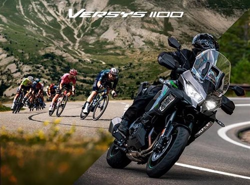 Kawasaki-NEWS Kawasaki unterstützt ab 2025 zahlreiche renommierte Fahrrad-Straßenrennen: Die Versys 1100 wird offizielles Begleitfahrzeug der Tour de France