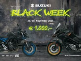 SUZUKI BLACK WEEK DEAL! EUR 1.000,- Nachlass bei Suzuki 8S und V-Strom 650/XT gültig NUR vom 25.11. bis 30.11.2024!