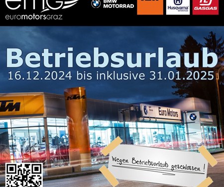 Betriebsurlaub - 16.12.2024 bis 31.01.2025