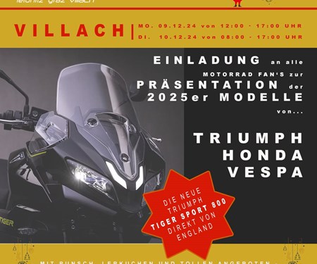 2025er Modellpräsentation am 09. und 10.Dezember in Villach! 2025er Modellpräsentation am 09. und 10.Dezember in Villach!