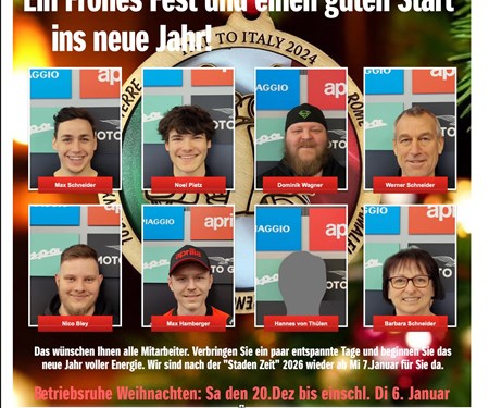 Betriebsruhe Weihnachten bis 06.01.26