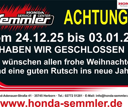 Vom 24.12.2025 bis zum 03.01.2026 haben wir GESCHLOSSEN