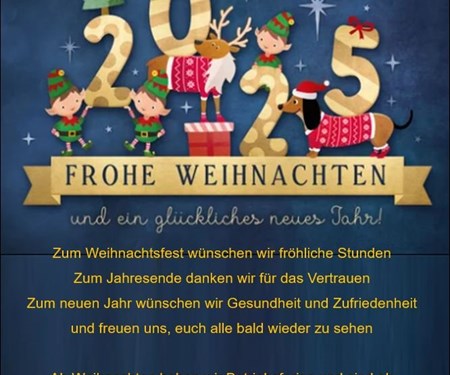 Frohe Weihnachten und einen guten Rutsch ins neue Jahr!