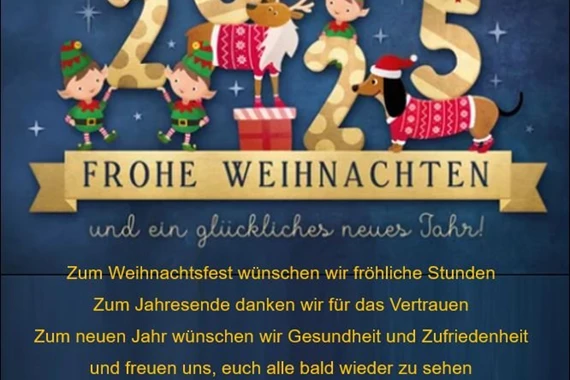 Frohe Weihnachten und einen guten Rutsch ins neue Jahr! Frohe Weihnachten und einen guten Rutsch ins neue Jahr!