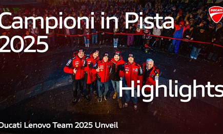 Ducati startet die neue MotoGP-Saison in Madonna di Campiglio: Francesco Bagnaia und Marc Marquez sind die "Campioni in Pista"