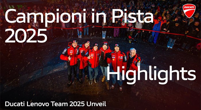 Ducati startet die neue MotoGP-Saison in Madonna di Campiglio: Francesco Bagnaia und Marc Marquez sind die "Campioni in Pista"