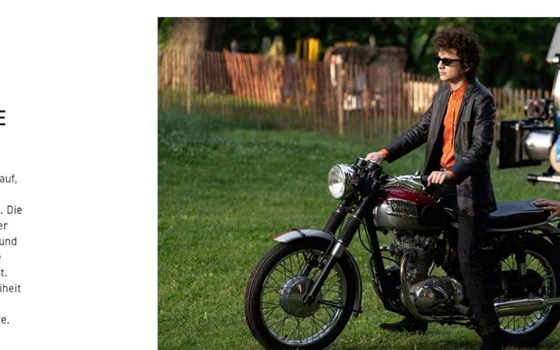 Die Triumph Bonneville T100 im Film A COMPLETE UNKNOWN - Bild 6