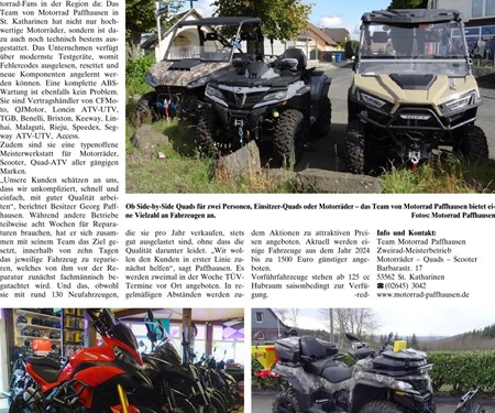 Zeitungs Bericht Neuwied Rhein-Kurier 9.3.2025 über Team Motorrad Paffhausen 