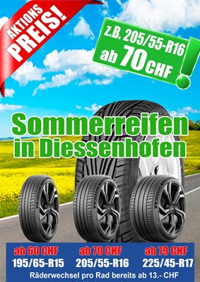 Sommer Autoreifen Discount und Reifenmontagewerkstätte