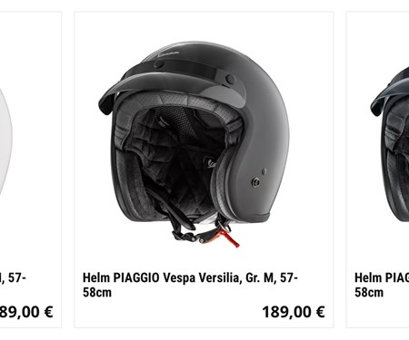 Vespa Helme 2025 bei SIP Scootershop lagernd