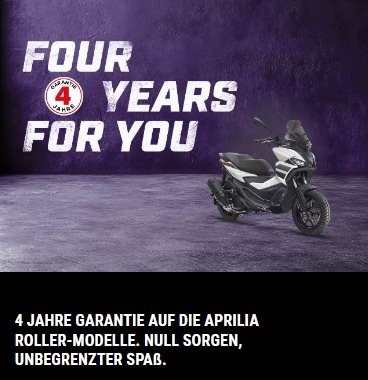 Aprilia Roller 4 Jahre Garantie