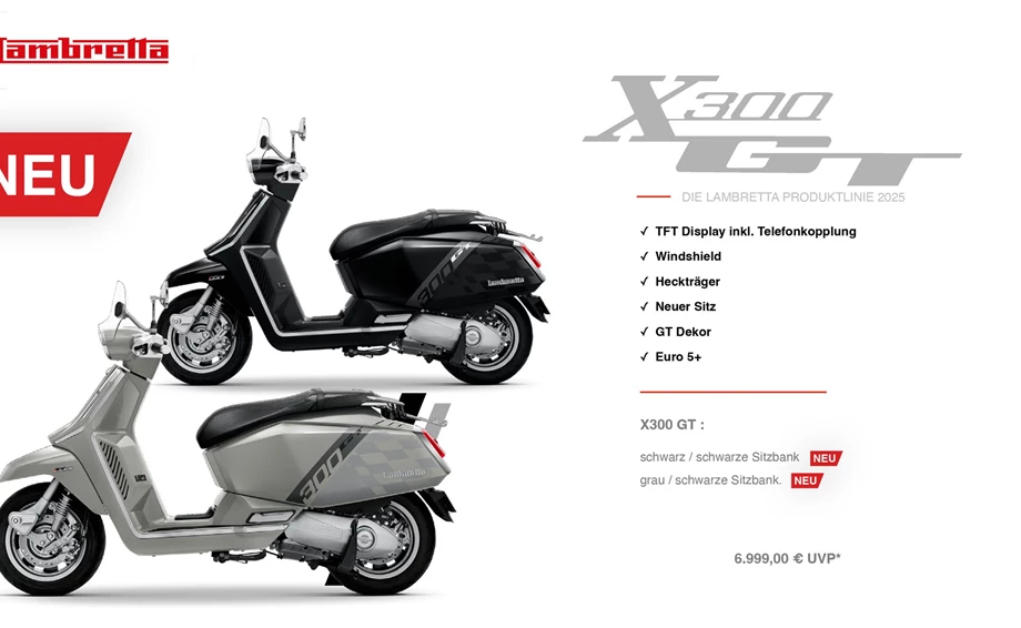 NEUE LAMBRETTA Modelle V50 - V125 - X 125 - X300GT - X300GP - G350 SeriesII Bild 6: NEUE LAMBRETTA Modelle V50 - V125 - X 125 - X300GT - X300GP - G350 SeriesII