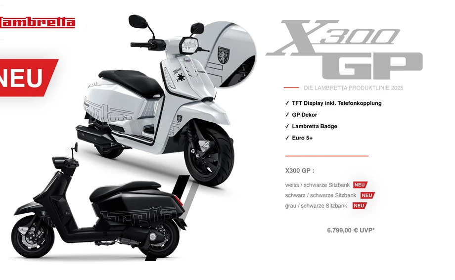 NEUE LAMBRETTA Modelle V50 - V125 - X 125 - X300GT - X300GP - G350 SeriesII Bild 8: NEUE LAMBRETTA Modelle V50 - V125 - X 125 - X300GT - X300GP - G350 SeriesII