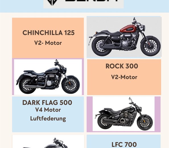 Neu bei uns -> BENDA 
Ab Juni könnt Ihr Euch bei uns Eure neue BENDA aussuchen.