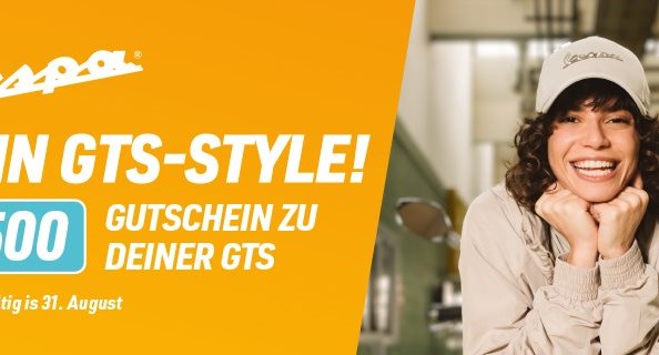 € 500,- Zubehör-Gutschein für Vespa GTS 125 und 310
Der Sommer ist da - und mit ihm ein unwiderstehliches Angebot, das die Herzen aller Vespa-Fans höherschlagen lässt.
Jetzt wird's heiß: € 500,- ...
