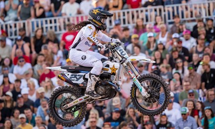 P2 podium celebrations for Malcolm Stewart at Salt Lake City Supercross finale