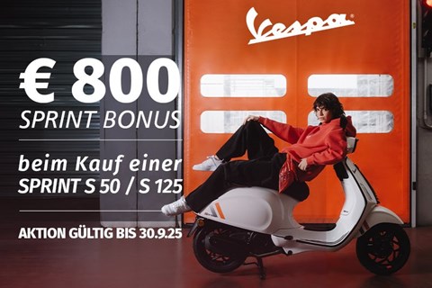 HÜTTER GesmbH-News: Vespa Sprint Bonus über € 800.-