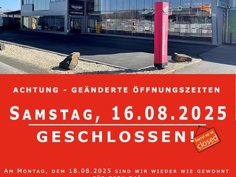 Motorradklinik am Samstag 16.08.2025 geschlossen!