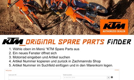 KTM Ersatzteile Onlineshop mit PartsFinder