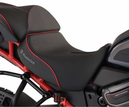 Fahrer und Beifahrer Sitzbänke für die Harley-Davidson Pan America 1250 ST. In Schwarz-Rot 