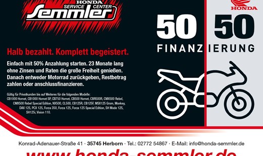 Honda Semmler - 50/50 Aktion Honda Bank