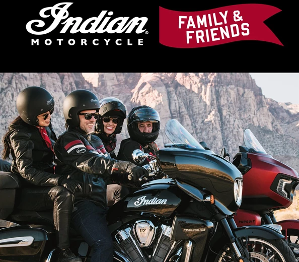 INDIAN Family & Friends Kampagne
50,- € Einlösbar auf Indian Motorcycle Bekleidung bei einem Mindesteinkaufswert von 150,- €
500,- € Einlösbar auf Indian Motorcycle Bekle ...