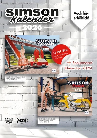 SIMSON-Kalender für 2026 hier wieder erhältlich