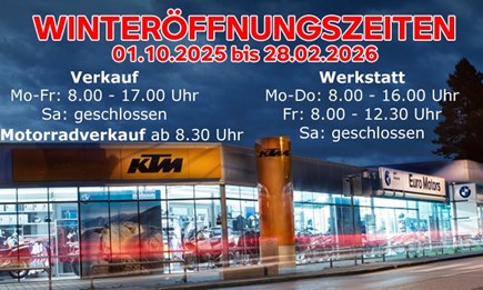 WINTERÖFFNUNGSZEITEN WINTERÖFFNUNGSZEITEN