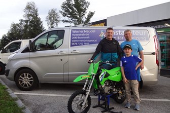 Übergabe einer Kawasaki KX 65!