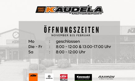 Öffnungszeiten in der kalten Jahreszeit