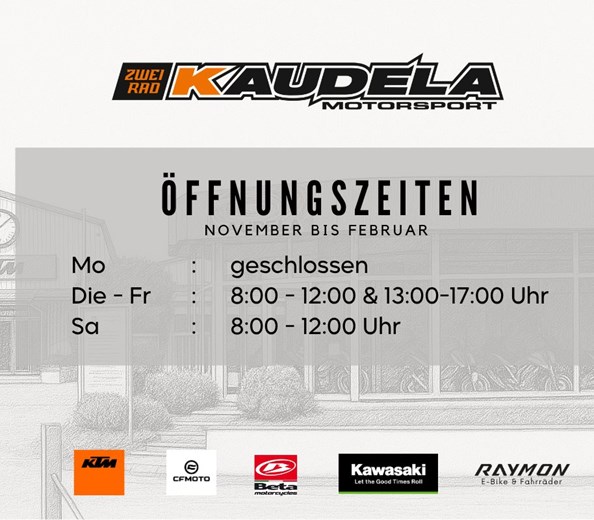Öffnungszeiten in der kalten Jahreszeit 
Liebe Kunden und Kundinnen!

Ab dem 1. November 2025 starten wir in unsere angepassten Öffnungszeiten!

Bis einschließlich Februar 2026 sind w ...